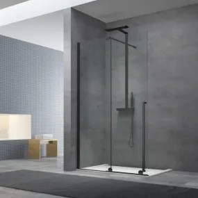 Swiss Aqua Technologies X-MOTION 120x200cm Paroi en verre coulissante Crystal Glass® 8 mm anticalcaire, avec bras et profilés No